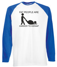 Reality Glitch Fat People Are Harder to Kidnap Mens Baseball Shirt - Long Sleeve