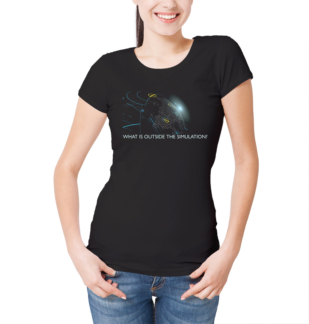 Reality Glitch What's Outside of the Simulation? Womens T-Shirt