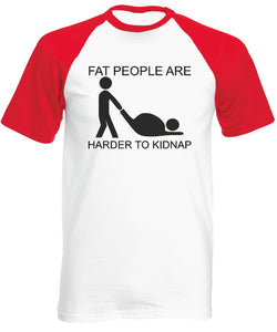 Reality Glitch Fat People Are Harder to Kidnap Mens Baseball Shirt