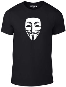 Men's Black T-shirt With a white face Printed Design