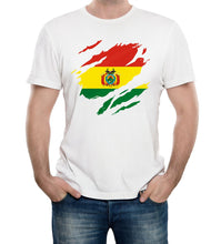 Reality Glitch Torn Bolivia Flag Mens T-Shirt