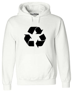 Reality Glitch Recycling Symbol Mens Hoodie