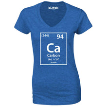 Reality Glitch Carbon Element Periodic Table Womens T-Shirt - V-Neck