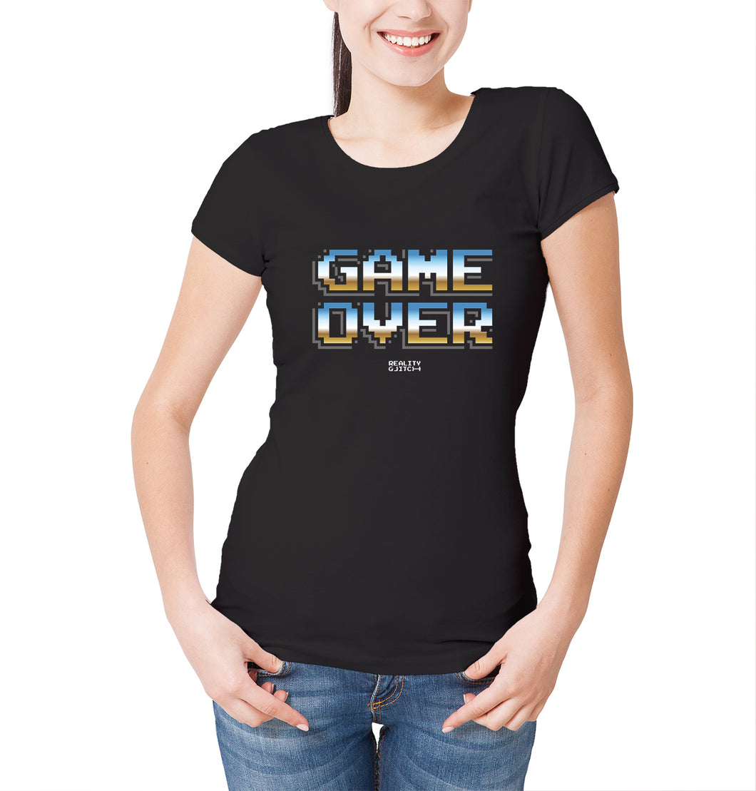 Reality Glitch Game Over Retro 80's Womens T-Shirt