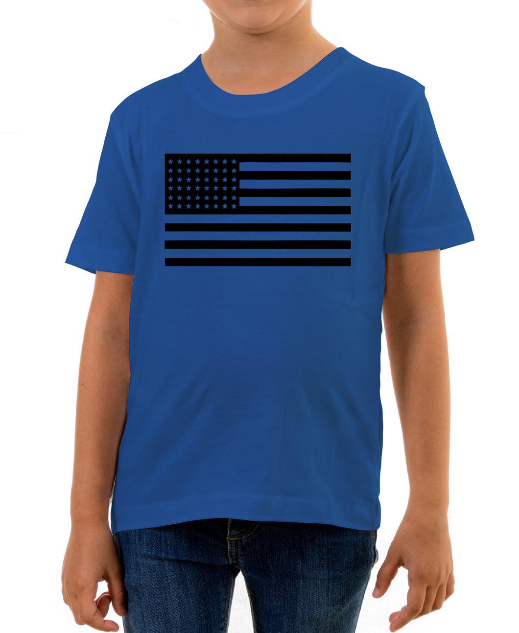 Reality Glitch Black USA Flag Kids T-Shirt