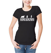 Reality Glitch Be Nice to Fat People Womens T-Shirt