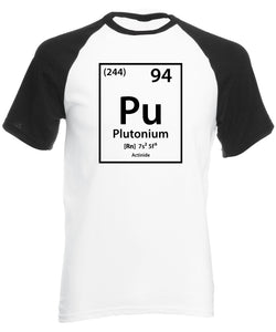 Reality Glitch Plutonium Element Periodic Table Mens Baseball Shirt