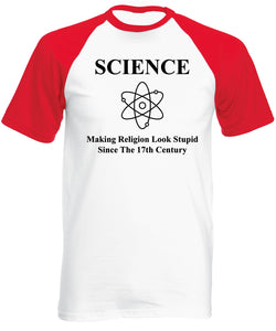 Reality Glitch Science Making Religion Look Stupid Mens Baseball Shirt