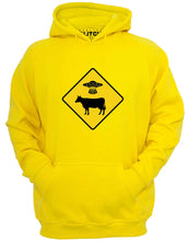 Reality Glitch UFO Cow Abduction Mens Hoodie