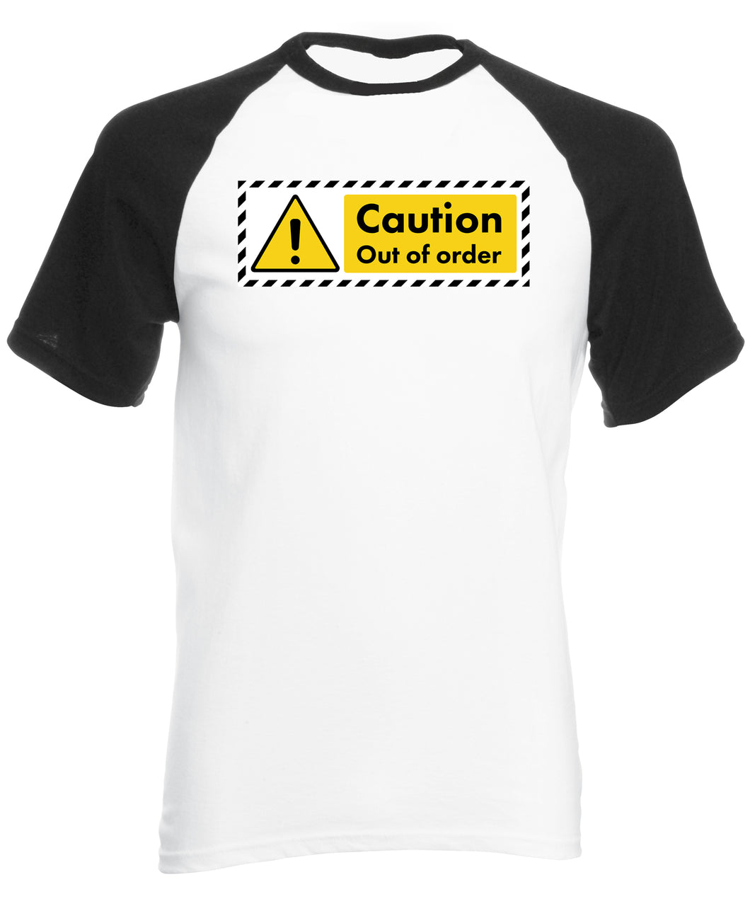 Reality Glitch Caution Out of Order Mens Baseball Shirt