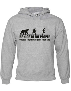 Reality Glitch Be Nice to Fat People Mens Hoodie