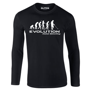 Reality Glitch Evolution of Metal Detector Mens T-Shirt - Long Sleeve