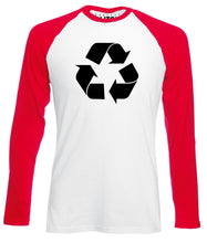 Reality Glitch Recycling Symbol Mens Baseball Shirt - Long Sleeve