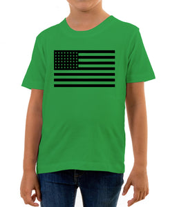 Reality Glitch Black USA Flag Kids T-Shirt