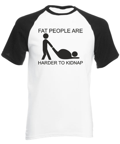 Reality Glitch Fat People Are Harder to Kidnap Mens Baseball Shirt