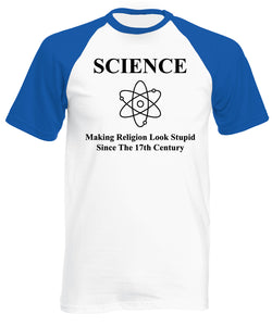 Reality Glitch Science Making Religion Look Stupid Mens Baseball Shirt