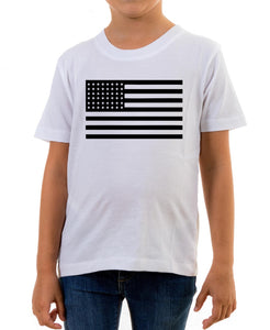 Reality Glitch Black USA Flag Kids T-Shirt