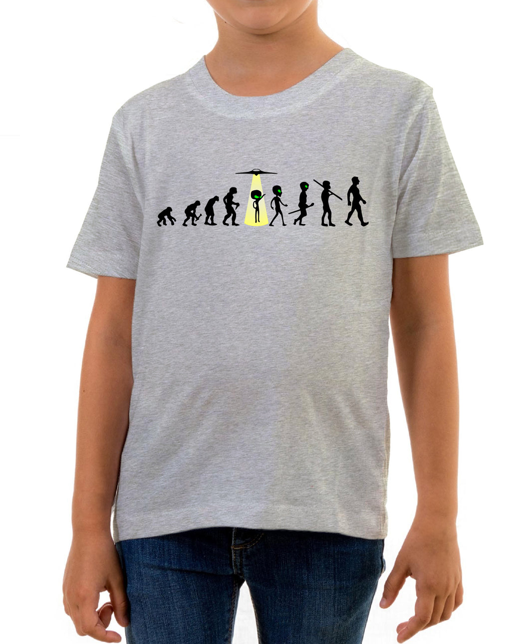 Reality Glitch Evolution of Alien Abduction Kids T-Shirt
