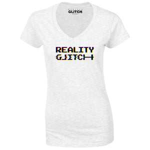Reality Glitch CMYK RGB Reality Glitch Print Womens T-Shirt - V-Neck
