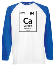 Reality Glitch Carbon Element Periodic Table Mens Baseball Shirt - Long Sleeve