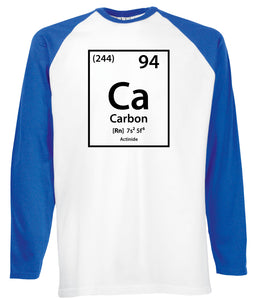 Reality Glitch Carbon Element Periodic Table Mens Baseball Shirt - Long Sleeve