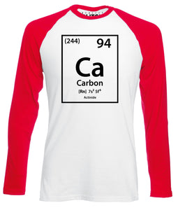 Reality Glitch Carbon Element Periodic Table Mens Baseball Shirt - Long Sleeve