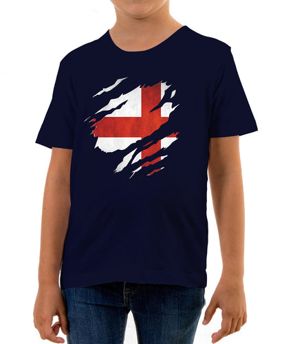 Reality Glitch Torn England Flag Kids T-Shirt