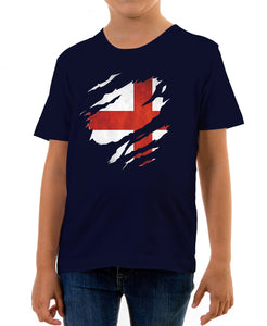 Reality Glitch Torn England Flag Kids T-Shirt