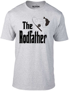 Men's Grey T-shirt With a the rodfather in the style of the Godfather Printed Design