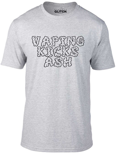 Men's Light Grey T-shirt With a vaping slogan Printed Design