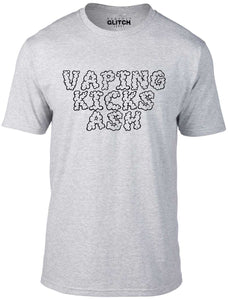 Men's Light Grey T-shirt With a vaping slogan Printed Design