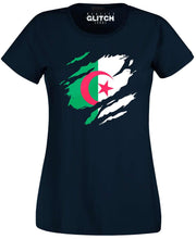 Reality Glitch Torn Algeria Flag Womens T-Shirt