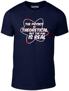Men's Navy T-shirt With a Funny Physics slogan Printed Design