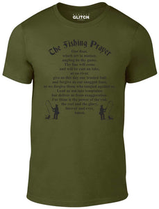 Men's Military Green T-shirt With a funny fishing slogan Printed Design