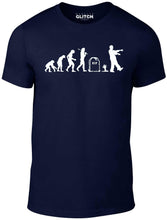 Men's Navy Blue T-shirt With a zombie evolution Printed Design