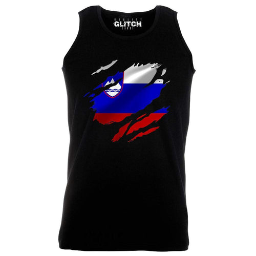 Reality Glitch Torn Slovenia Flag Mens Vest