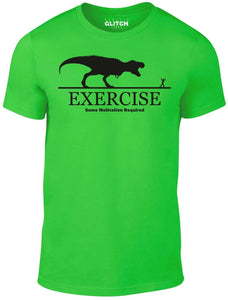 Men's Irish Green T-Shirt With a  Exercise; Some Motivation Required  Printed Design
