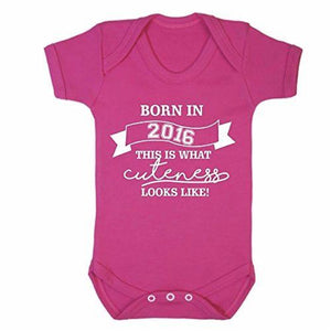Cutness Looks Like 2016 Pink Short Sleeve Babygrow