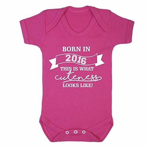 Cutness Looks Like 2016 Pink Short Sleeve Babygrow