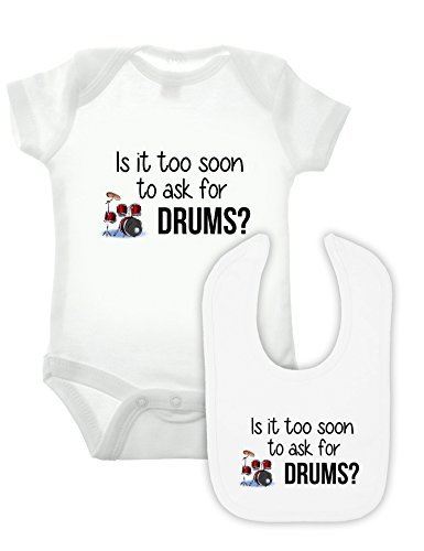 Drums Babygrow and Bib Double Pack