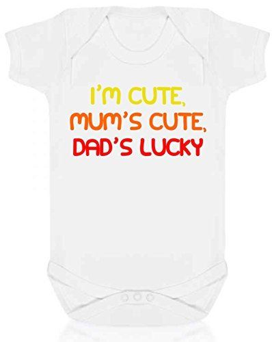 I'm Cute Mum's Cute Dad's Lucky Short Sleeve Babygrow