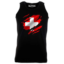 Reality Glitch Torn Switzerland Flag Mens Vest