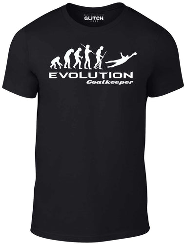 Men's Black T-Shirt With a  Evolution of Goalkeeper  Printed Design