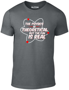 Men's Dark Grey T-shirt With a Funny Physics slogan Printed Design