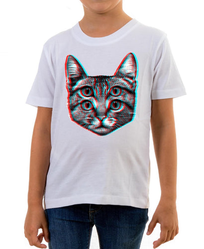 Reality Glitch 3D Cat Kids T-Shirt