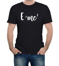 Black Mens T-shirt with E=MC Einsteins Equation Printed Design