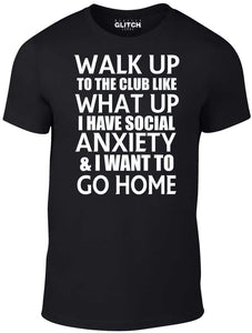 Men's Black T-shirt With a Funny Slogan Printed Design