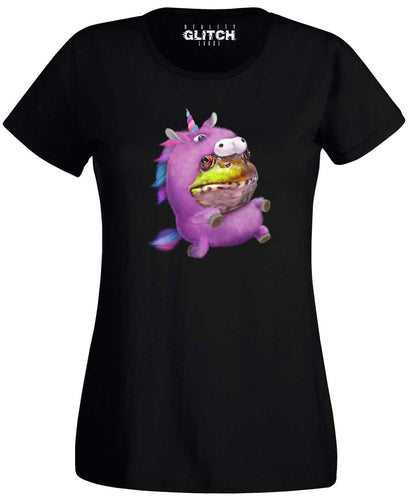 Reality Glitch Unicorn Frog Suit Womens T-Shirt