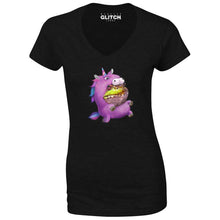 Reality Glitch Unicorn Frog Suit Womens T-Shirt - V-Neck