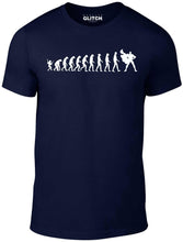 Men's Navy T-shirt With a white super hero timeline Printed Design